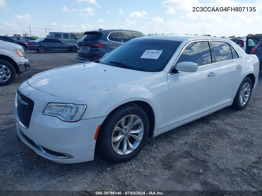 2015 Chrysler 300 Limited VIN: 2C3CCAAG4FH807135 Lot: 39798140