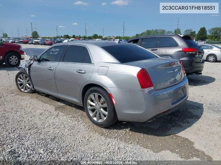 2015 Chrysler 300 Limited VIN: 2C3CCARG1FH818551 Lot: 40149692