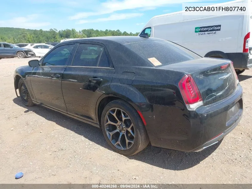 2015 Chrysler 300 S VIN: 2C3CCABG1FH807740 Lot: 40246268