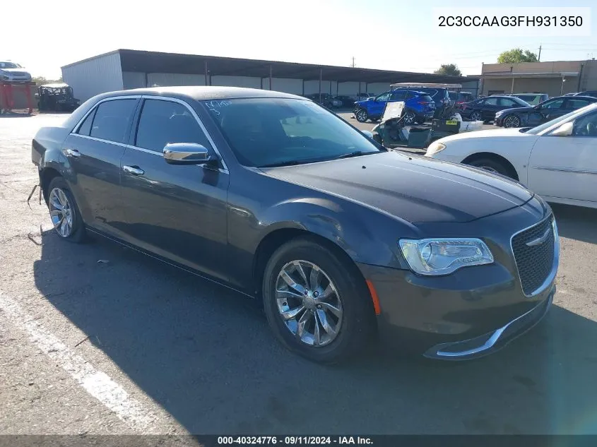 2015 Chrysler 300 Limited VIN: 2C3CCAAG3FH931350 Lot: 40324776