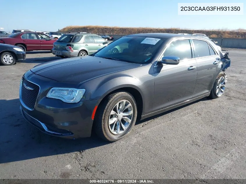 2015 Chrysler 300 Limited VIN: 2C3CCAAG3FH931350 Lot: 40324776