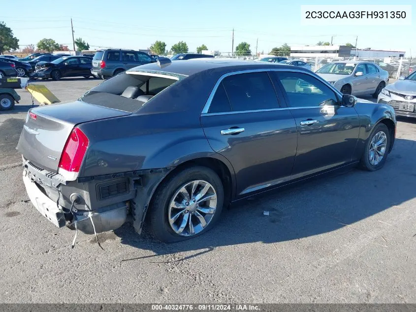 2C3CCAAG3FH931350 2015 Chrysler 300 Limited