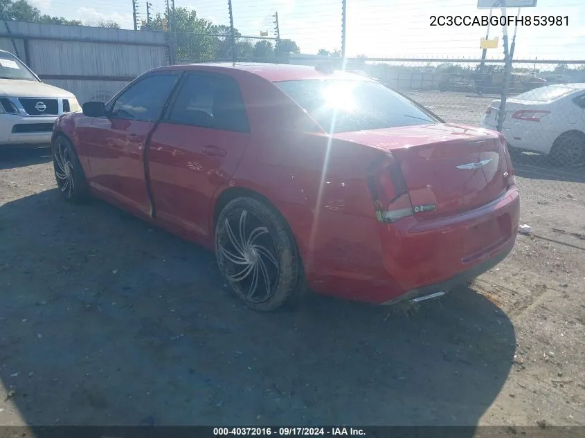 2015 Chrysler 300 300S VIN: 2C3CCABG0FH853981 Lot: 40372016