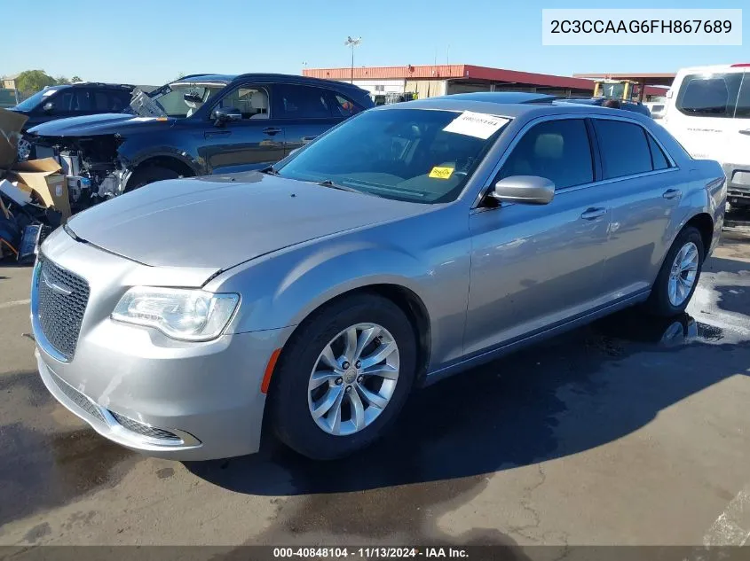 2015 Chrysler 300 Limited VIN: 2C3CCAAG6FH867689 Lot: 40848104