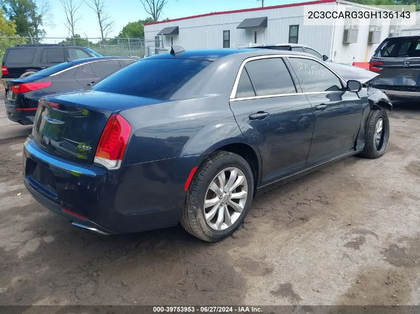 2016 Chrysler 300 Limited VIN: 2C3CCARG3GH136143 Lot: 39753953