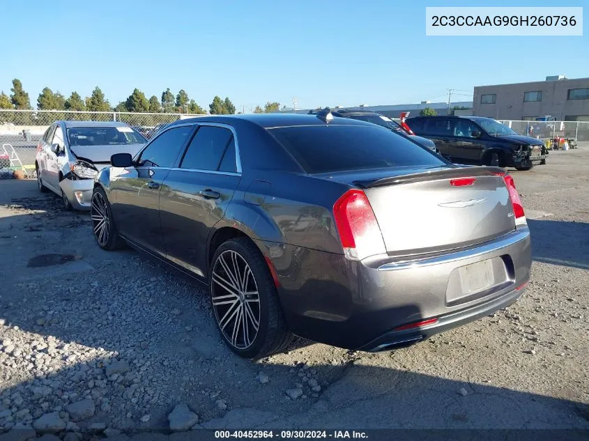 2016 Chrysler 300 Limited VIN: 2C3CCAAG9GH260736 Lot: 40452964