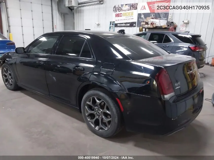 2016 Chrysler 300 S VIN: 2C3CCAGG4GH170935 Lot: 40519940