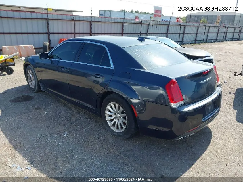 2016 Chrysler 300 Limited VIN: 2C3CCAAG3GH233712 Lot: 40729696