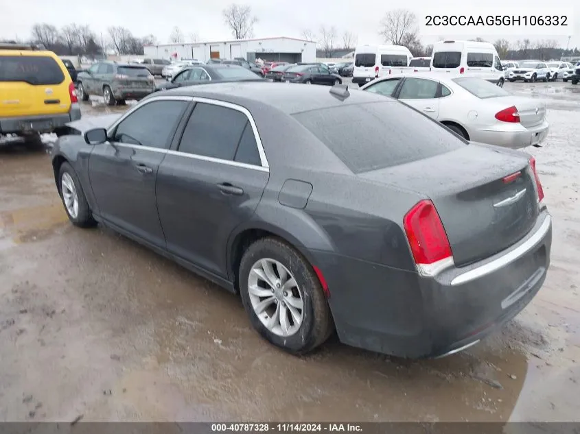 2016 Chrysler 300 Limited VIN: 2C3CCAAG5GH106332 Lot: 40787328