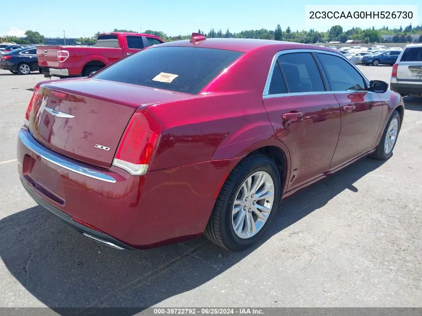 2017 Chrysler 300 Limited VIN: 2C3CCAAG0HH526730 Lot: 39722792