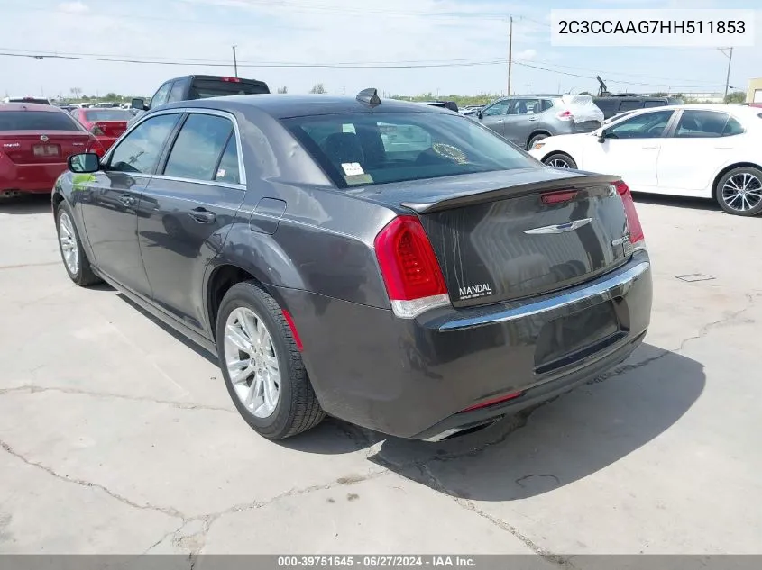 2017 Chrysler 300 Limited VIN: 2C3CCAAG7HH511853 Lot: 39751645