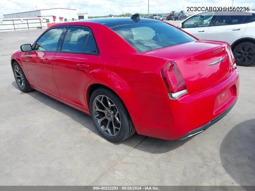 2C3CCABGXHH560236 2017 Chrysler 300 300S