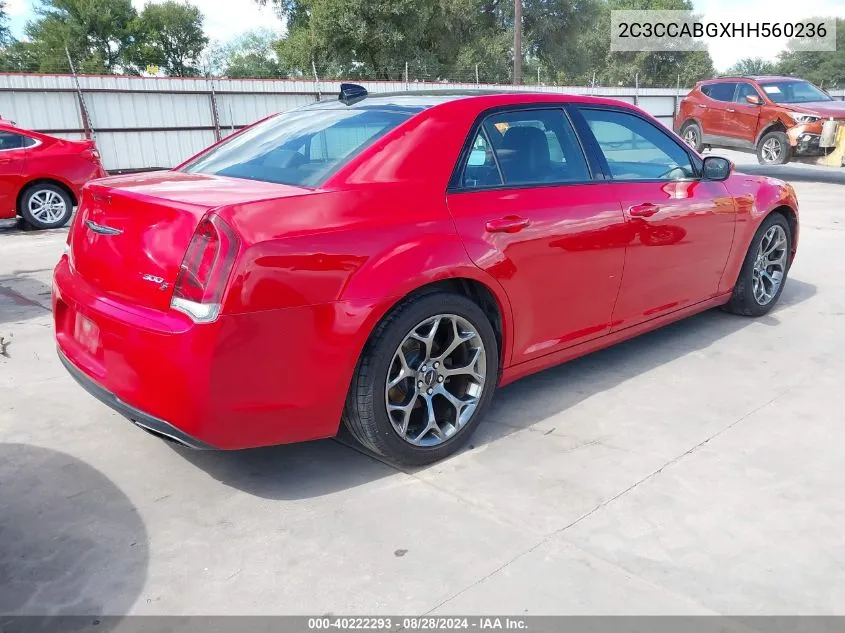 2017 Chrysler 300 300S VIN: 2C3CCABGXHH560236 Lot: 40222293