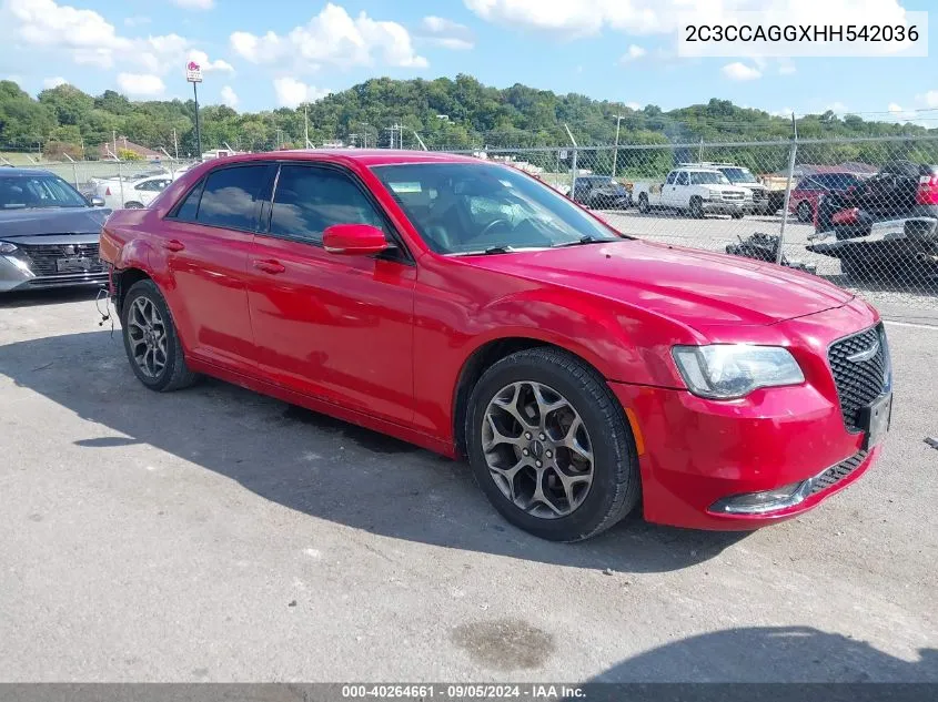 2C3CCAGGXHH542036 2017 Chrysler 300 S