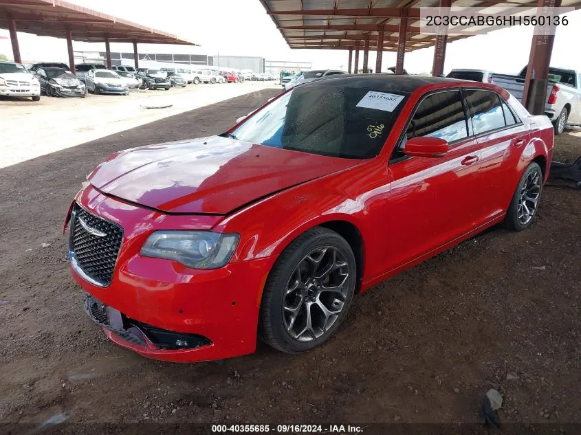 2017 Chrysler 300 S VIN: 2C3CCABG6HH560136 Lot: 40355685