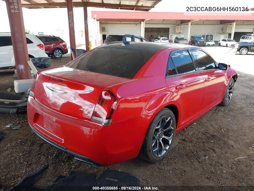 2C3CCABG6HH560136 2017 Chrysler 300 S