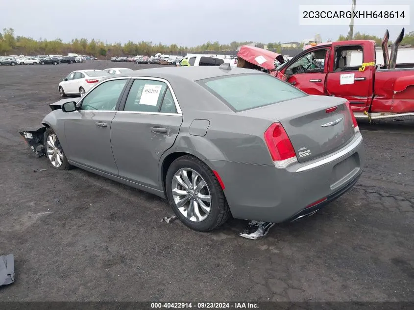 2017 Chrysler 300 Limited Awd VIN: 2C3CCARGXHH648614 Lot: 40422914