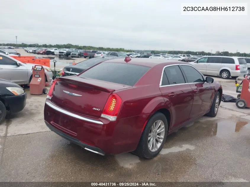 2017 Chrysler 300 Limited VIN: 2C3CCAAG8HH612738 Lot: 40431736