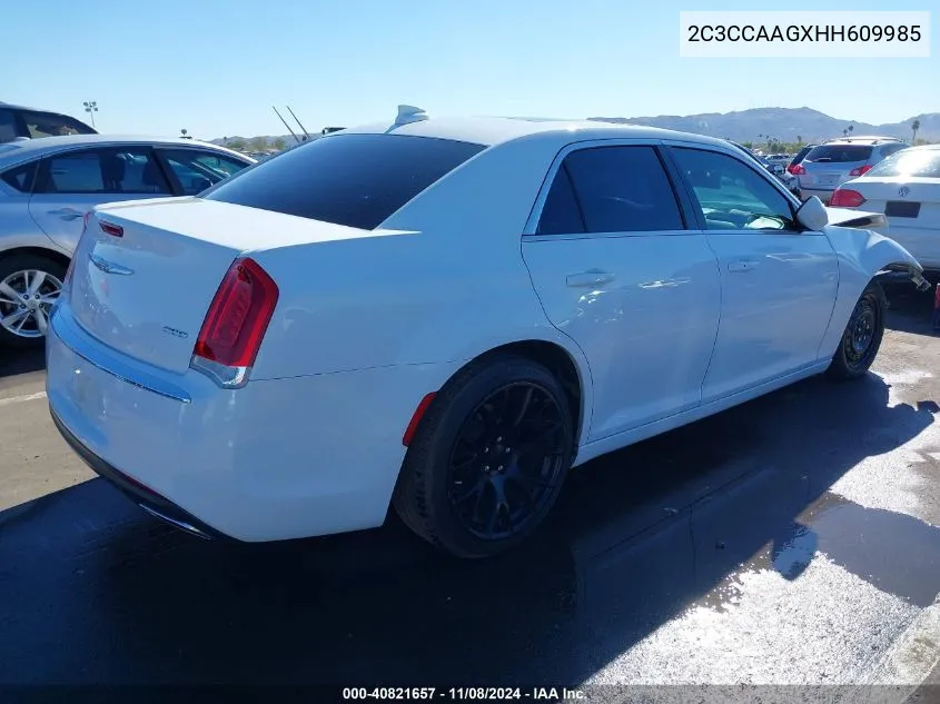 2017 Chrysler 300 Limited VIN: 2C3CCAAGXHH609985 Lot: 40821657