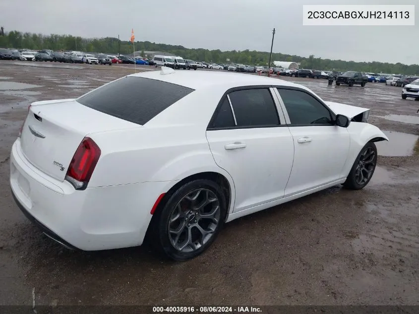 2018 Chrysler 300 300S VIN: 2C3CCABGXJH214113 Lot: 40035916