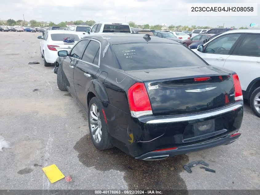 2C3CCAEG4JH208058 2018 Chrysler 300 Limited