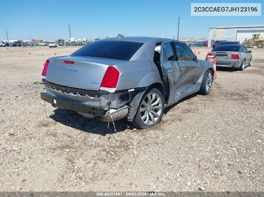 2018 Chrysler 300 Limited VIN: 2C3CCAEG7JH123196 Lot: 40251981