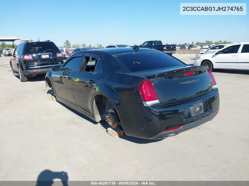 2C3CCABG1JH274765 2018 Chrysler 300 300S