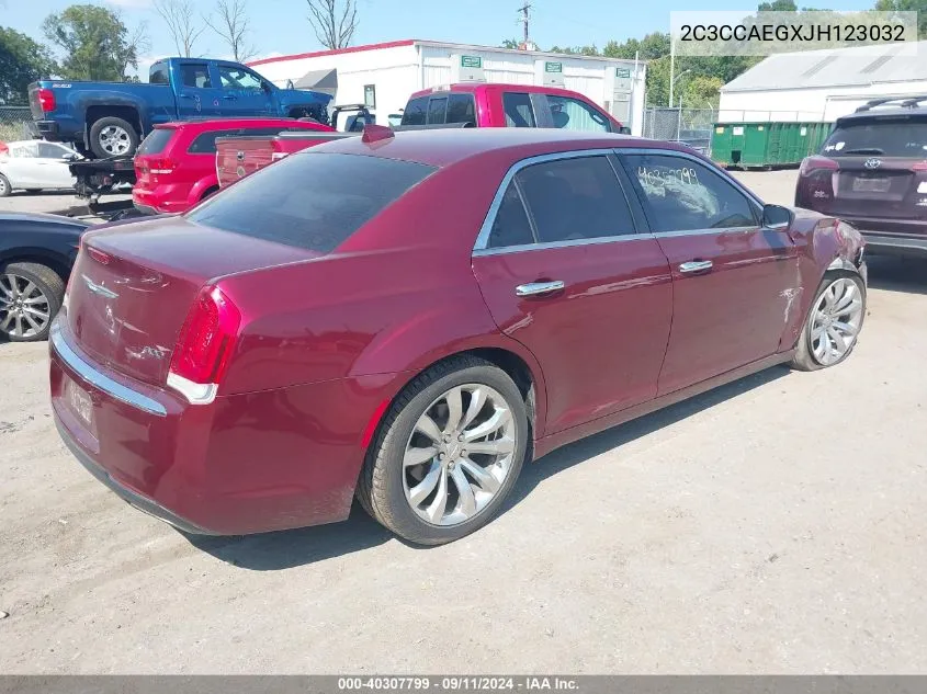 2C3CCAEGXJH123032 2018 Chrysler 300 Limited