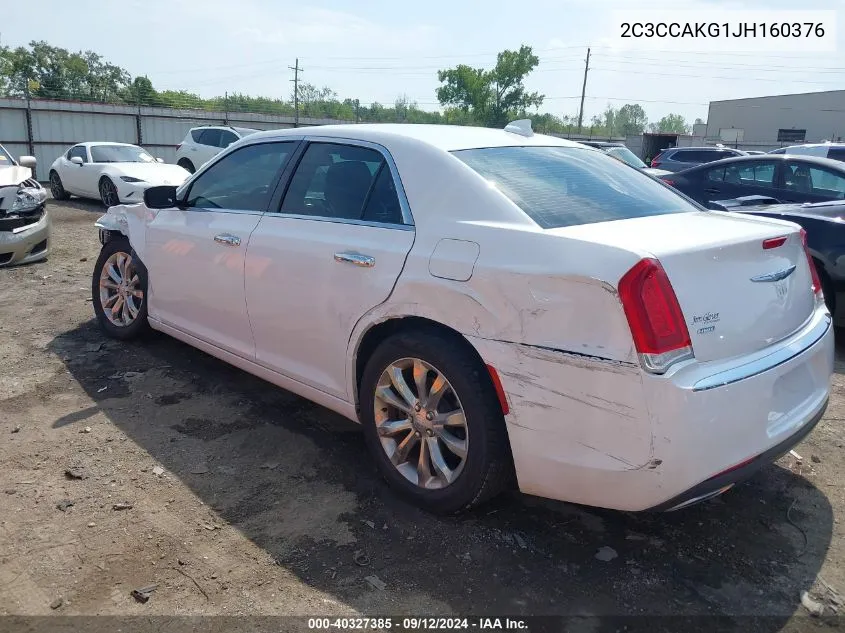 2018 Chrysler 300 Limited Awd VIN: 2C3CCAKG1JH160376 Lot: 40327385