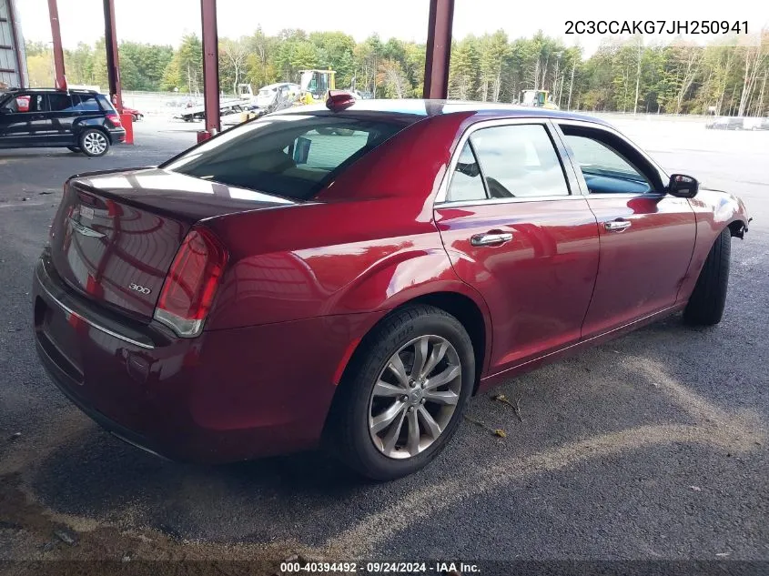 2C3CCAKG7JH250941 2018 Chrysler 300 Limited Awd