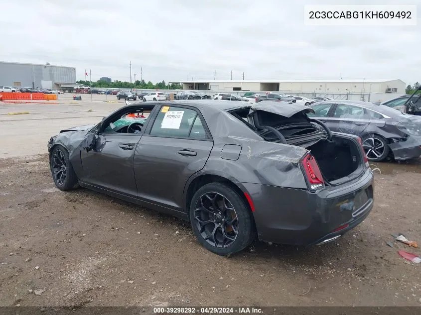 2C3CCABG1KH609492 2019 Chrysler 300 300S