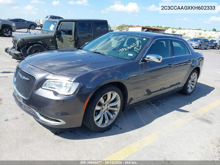 2019 Chrysler 300 Touring VIN: 2C3CCAAGXKH602333 Lot: 39666577