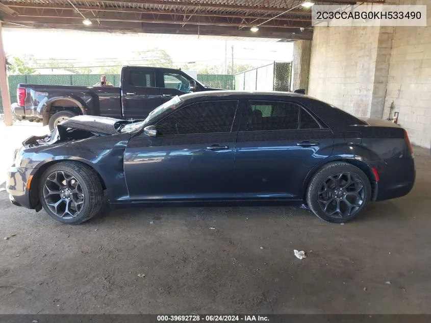 2019 Chrysler 300 300S VIN: 2C3CCABG0KH533490 Lot: 39692728