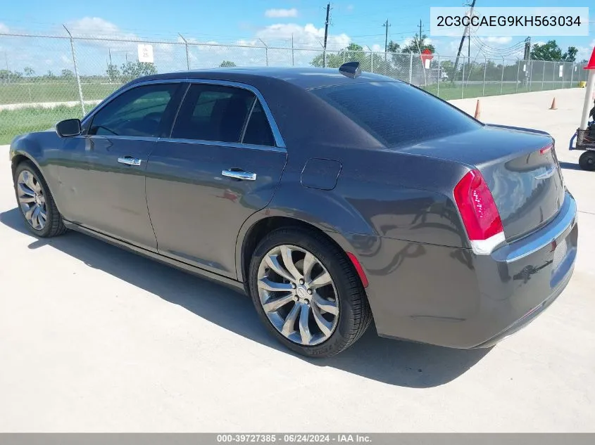 2019 Chrysler 300 Limited VIN: 2C3CCAEG9KH563034 Lot: 39727385