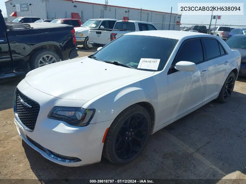 2019 Chrysler 300 300S VIN: 2C3CCABG2KH638094 Lot: 39818757