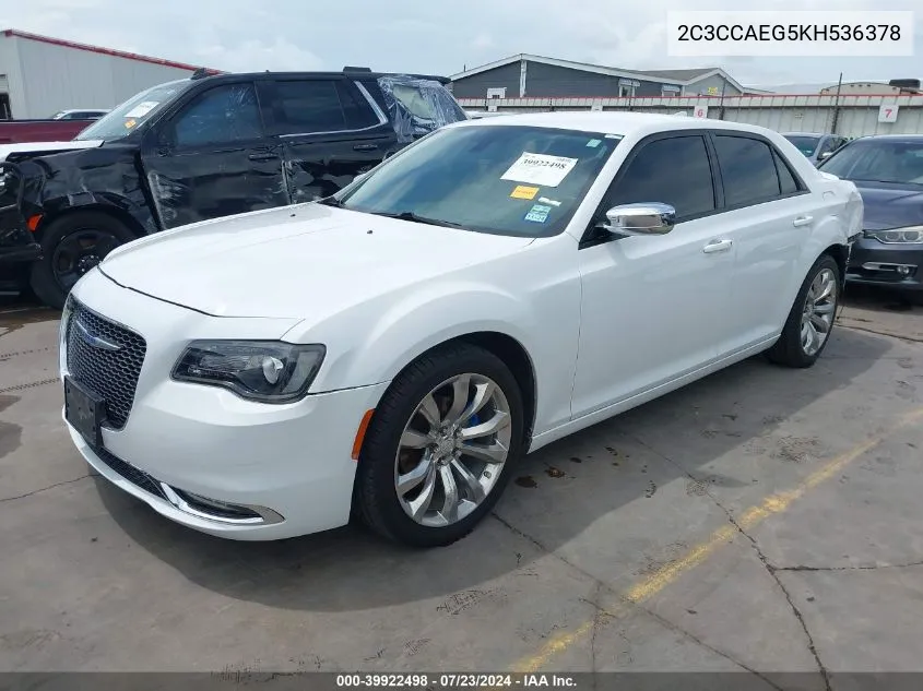 2019 Chrysler 300 Limited VIN: 2C3CCAEG5KH536378 Lot: 39922498