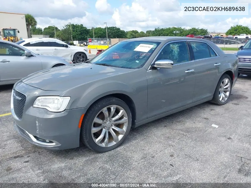 2019 Chrysler 300 Limited VIN: 2C3CCAEG2KH689638 Lot: 40041090