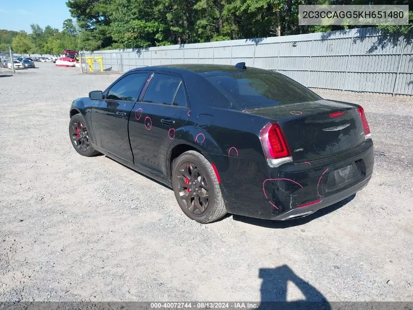 2C3CCAGG5KH651480 2019 Chrysler 300 300S Awd