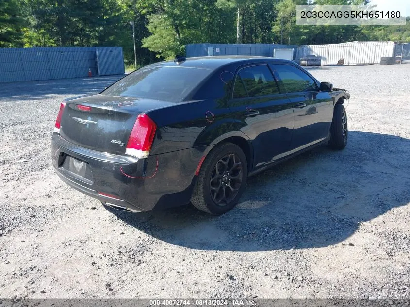 2019 Chrysler 300 300S Awd VIN: 2C3CCAGG5KH651480 Lot: 40072744