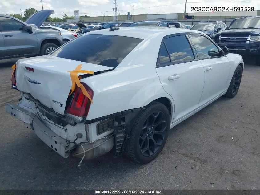 2019 Chrysler 300 S VIN: 2C3CCABG2KH593528 Lot: 40122299