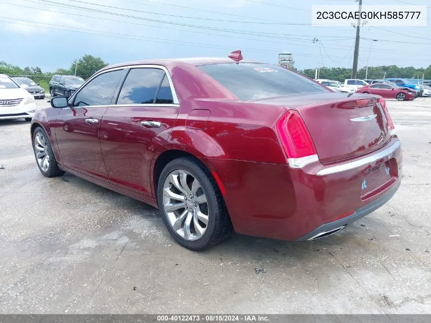 2C3CCAEG0KH585777 2019 Chrysler 300 Limited