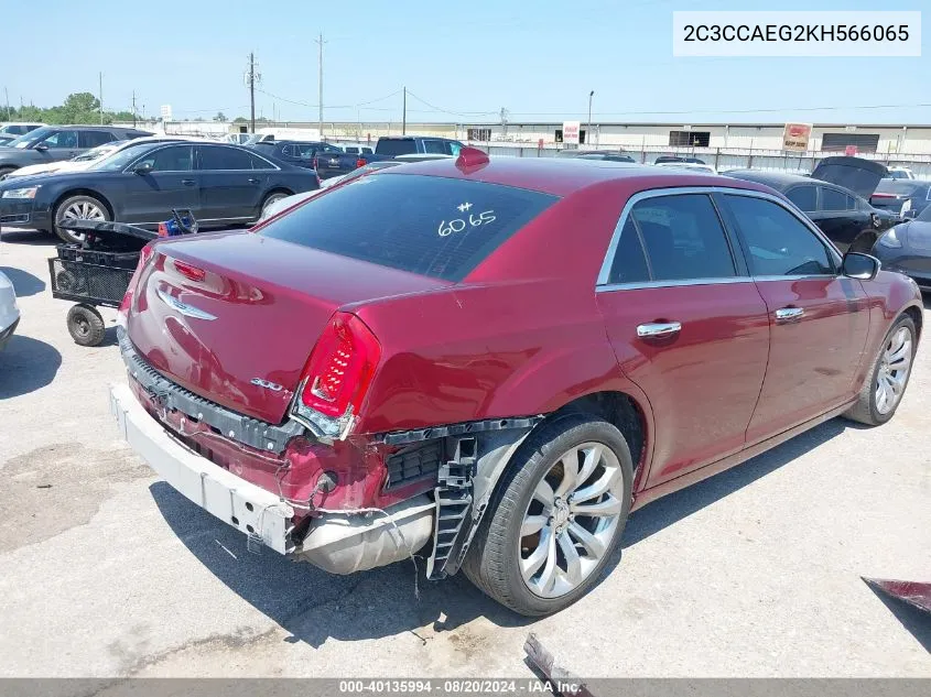 2C3CCAEG2KH566065 2019 Chrysler 300 Limited