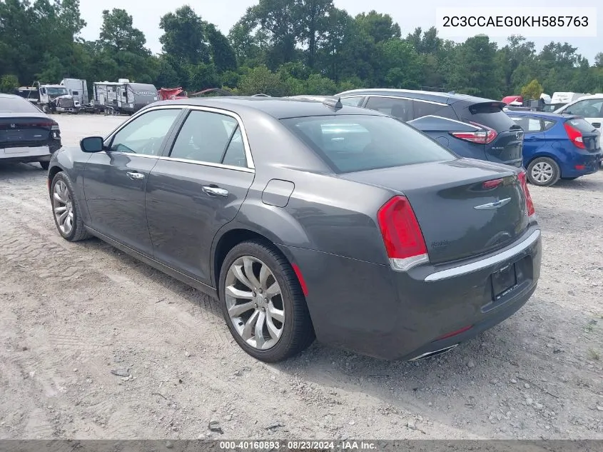 2019 Chrysler 300 Limited VIN: 2C3CCAEG0KH585763 Lot: 40160893