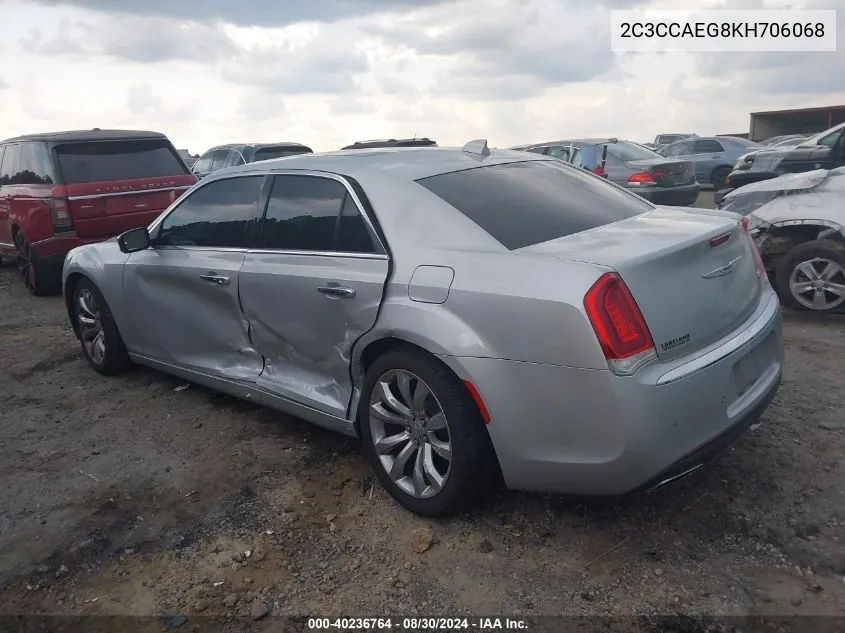 2019 Chrysler 300 Limited VIN: 2C3CCAEG8KH706068 Lot: 40236764