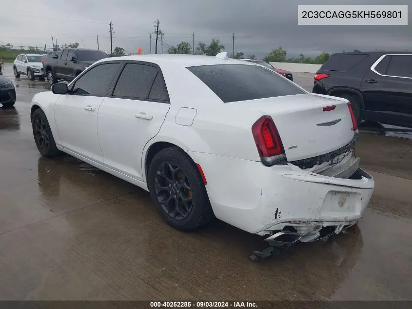 2019 Chrysler 300 300S Awd VIN: 2C3CCAGG5KH569801 Lot: 40252285