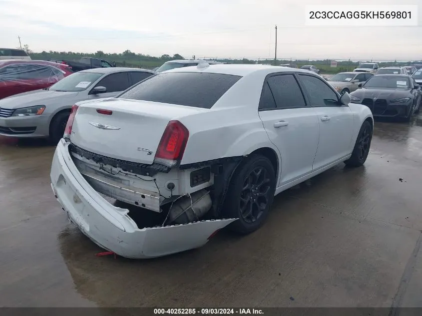 2019 Chrysler 300 300S Awd VIN: 2C3CCAGG5KH569801 Lot: 40252285