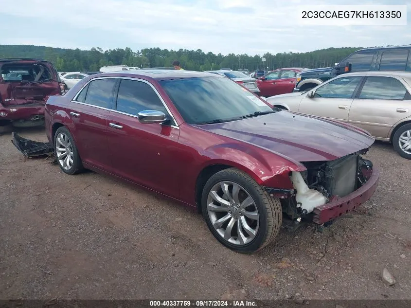 2019 Chrysler 300 Limited VIN: 2C3CCAEG7KH613350 Lot: 40337759