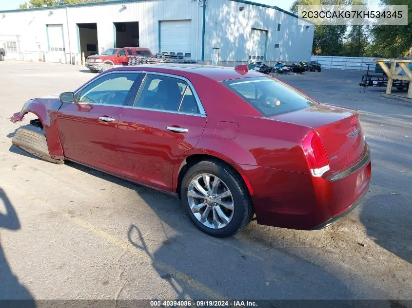 2C3CCAKG7KH534345 2019 Chrysler 300 Limited Awd