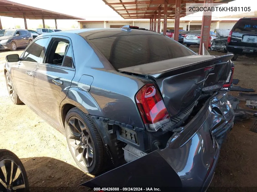 2C3CCABT6KH581105 2019 Chrysler 300 S