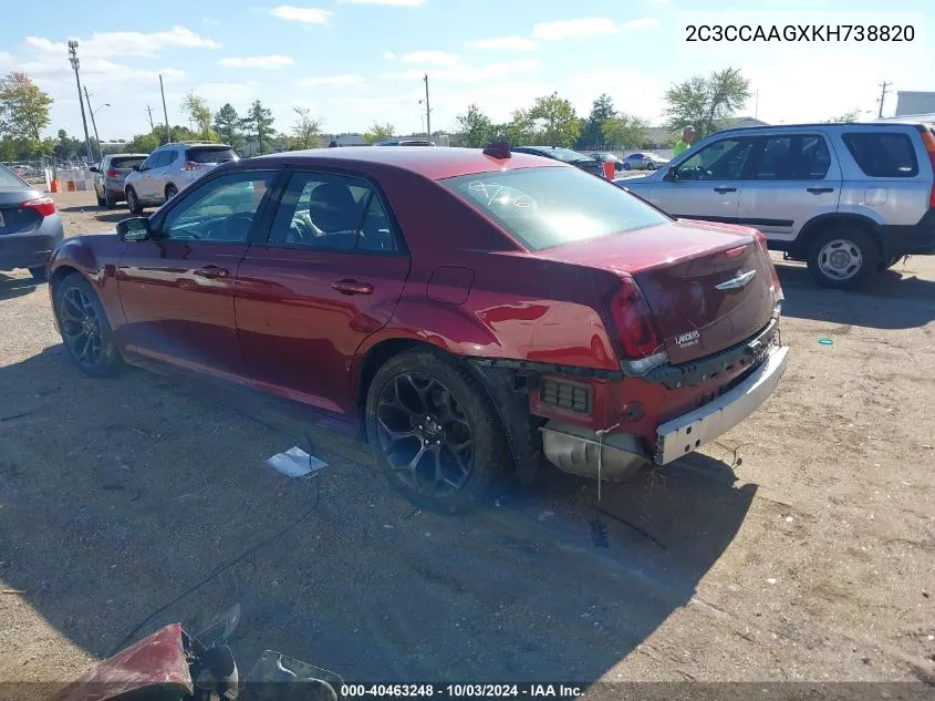 2C3CCAAGXKH738820 2019 Chrysler 300 Touring